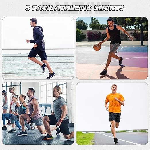 Men's Athletic Shorts Quick Dry Activewear w/ Pockets Elastic Waist
