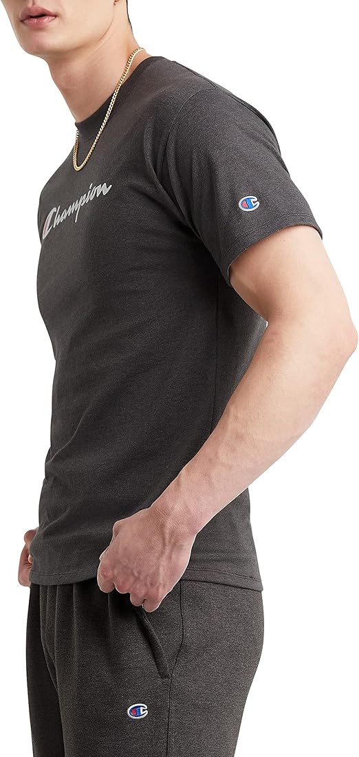 Men's Graphic T Shirt Cotton Midweight Crewneck Tee Script Logo