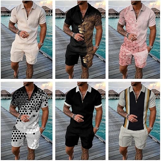 Men's Summer Polo & Shorts Set 2 Piece Casual Tracksuit Outfit Look