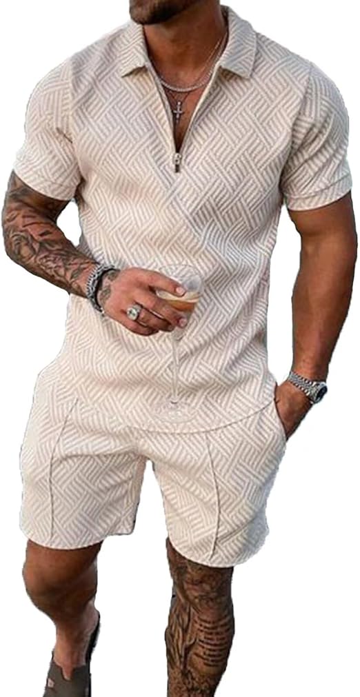 Men's Summer Polo & Shorts Set 2 Piece Casual Tracksuit Outfit Look