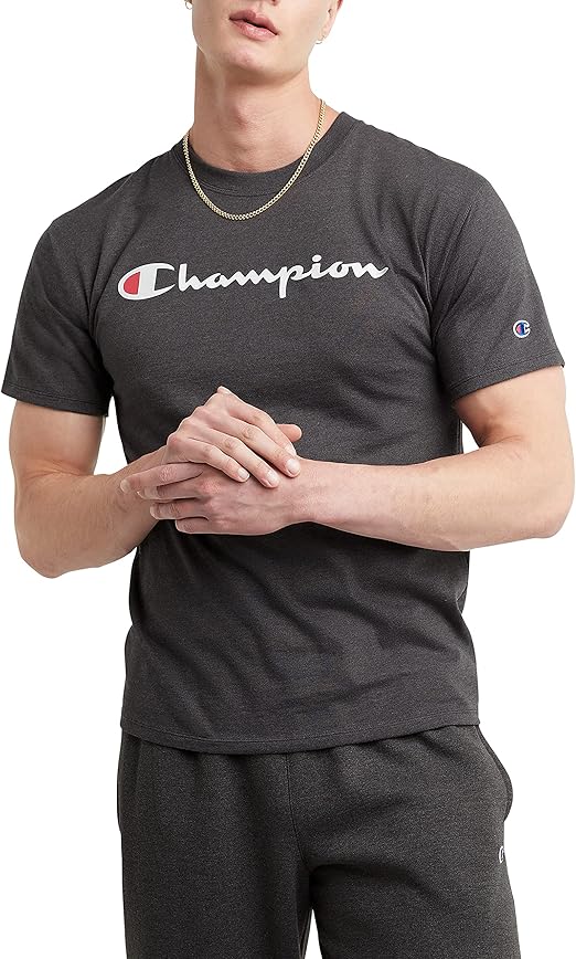 Men's Graphic T Shirt Cotton Midweight Crewneck Tee Script Logo