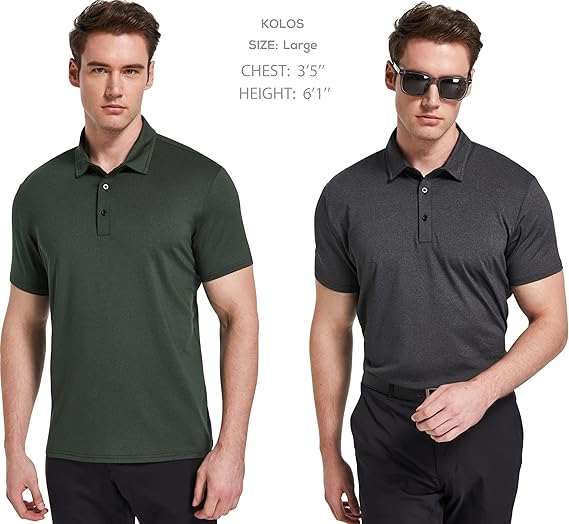 Men's Polo Shirts 4/5 Pack Quick Dry Golf T Shirt Moisture Wicking