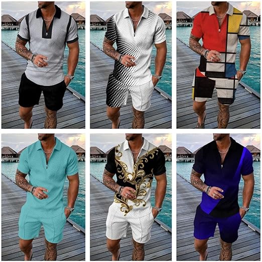 Men's Summer Polo & Shorts Set 2 Piece Casual Tracksuit Outfit Look